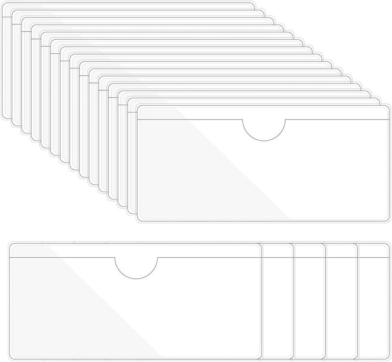 Self Adhesive Label Holder Card Pockets 20pcs Clear Top Open Sleeves 60x80mm - Image 4